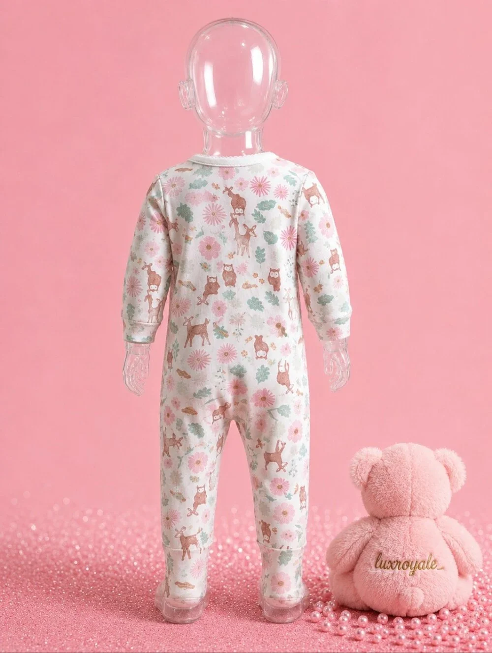 Just One You by Carter's Woodland Floral Footed Sleeper Pajamas 3 Months Baby